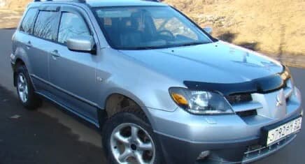 Дефлекторы окон (ветровики) Mitsubishi Outlander 2000-2007 (Митсубиши Аутдендер) SIM